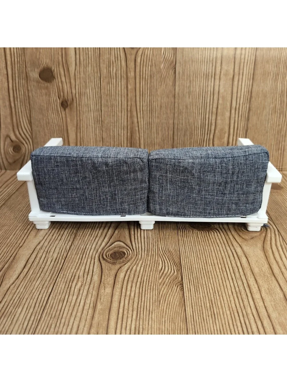 My Life As Gray Textured Fabric Sofa Lounge Couch For 18 Inch Dolls White Base